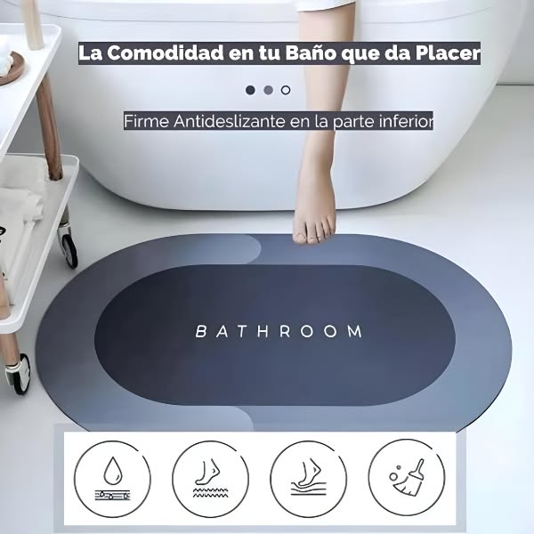 Uso de la alfombra en el baño con seguridad